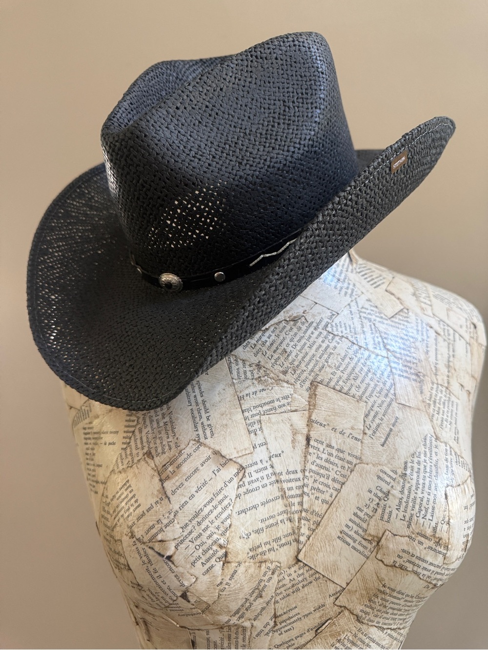 Stetson Rodeo Dr Black Straw Cowboy Hat with Accent Band